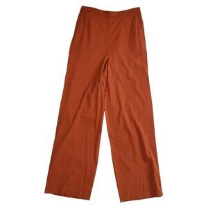 Abound orange elastic waist flat front wide leg high waist pant size small